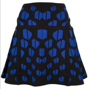 DVF Flote Mini Skirt Geometric Blue and Black
